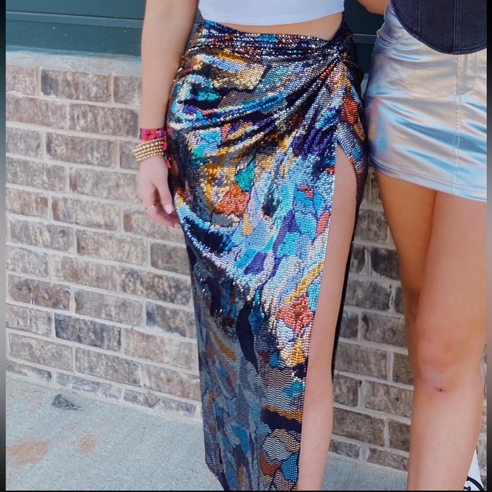 Sequin maxi skirt